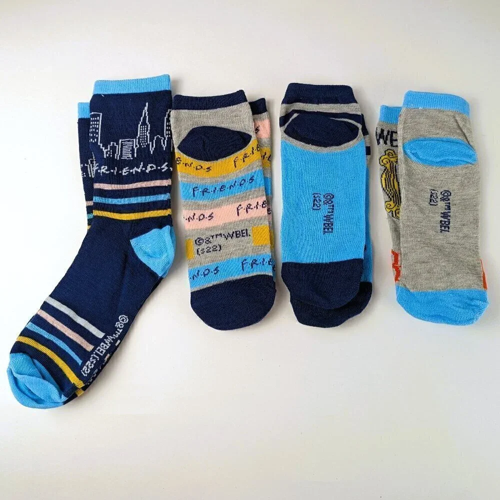 NEW Friends Blue/Gray Women's Sock Set - 4 Pairs